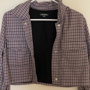 cropped checkered jacket